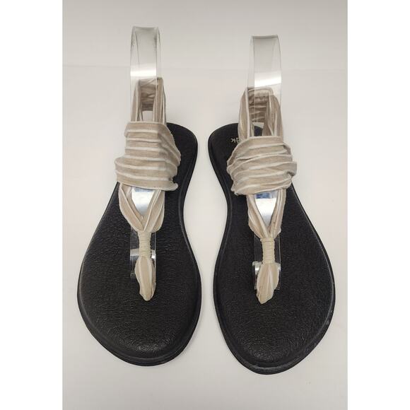 Sanuk Women's Yoga Sling 2 Beige Yoga Mat Sandal Flip-Flop Size US 8 - Picture 3 of 8